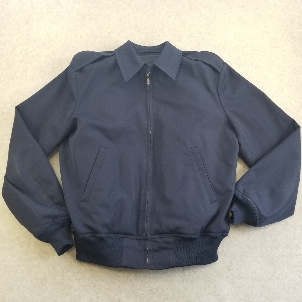 Vintage US Navy Tanker Jacket Mens 40R Blue Lightweight Removable Liner 90s